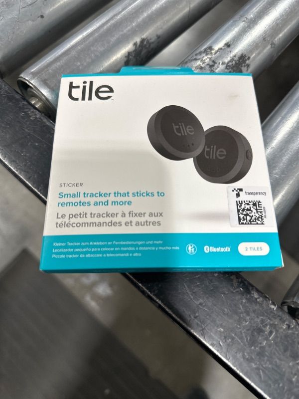 Photo 2 of Tile Sticker 2-Pack. Small Bluetooth Tracker, Remote Finder and Item Locator, Pets and More; Up to 250 ft. Range. Water-Resistant. Phone Finder. iOS and Android Compatible.