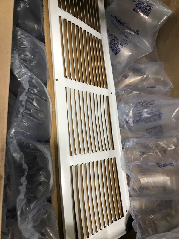 Photo 2 of 24"w X 6"h Steel Return Air Grilles - Sidewall and Ceiling - HVAC Duct Cover - White [Outer Dimensions: 25.75"w X 7.75"h] 24 X 6 White