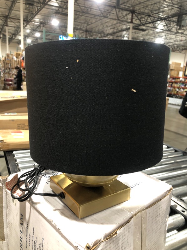 Photo 2 of KUNJOULAM Luxury Gold Ball Table Lamp,Mid Century Modern Desk Lamp Nightstand Light with Black Shade Metal Base Accent Lamp for Bedroom Bedside Living Room Black 039