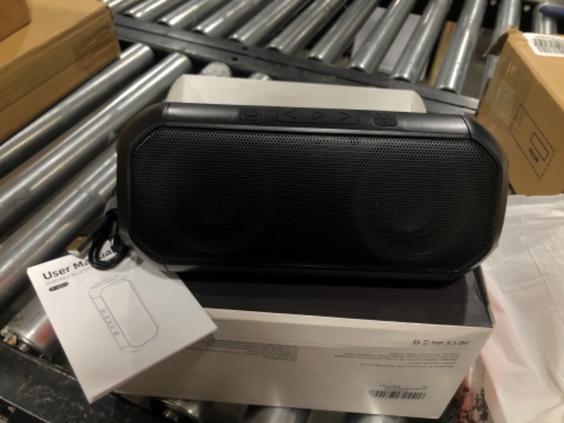Photo 1 of Bluetooth Speakers, [Blod Bass & Dynamic RGB] Portable Wireless Speaker with 24W Stereo Sound, 24H Playtime, Build-in MIC, IPX6 Waterproof Speaker Via Bluetooth 5.0 & 3.5mm Aux-in & TF Card Connection Black
