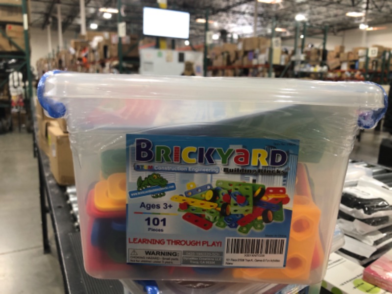 Photo 3 of Brickyard Building Blocks STEM Toys - Educational Building Toys for Kids Ages 4-8 with 101 Pieces, Tools, Design Guide and Toy Storage Box, Gift for Boys & Girls