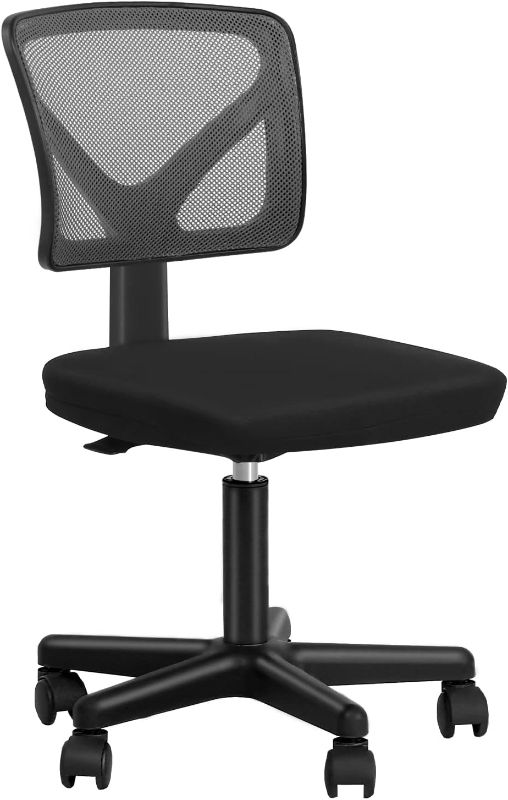 Photo 1 of BestOffice Ergonomic Desk Armless Mesh Computer Lumbar Support Swivel Rolling Executive Adjustable Task Chair for Back Pain, Grey 