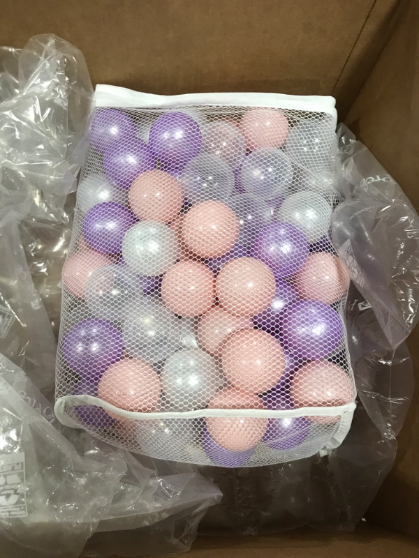 Photo 2 of Realhaha Ball Pit Balls, 100pcs Plastic Stress Balls for Kids Girls Playhouse Unicorn Partys