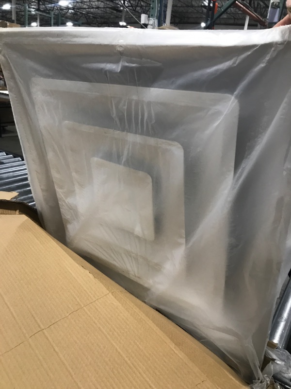 Photo 1 of 24" x 24" Steel T-Bar Drop Ceiling, 2x2 Lay in Air Supply Diffuser with Round 10" Neck Size - 3 Cone - White - Outer Dimension: 23-3/4" x 23-3/4"