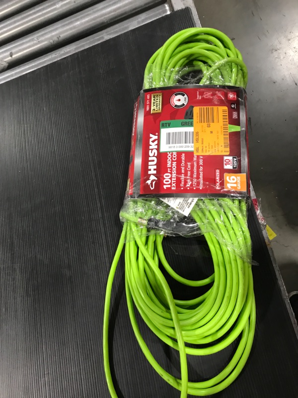 Photo 2 of 100 ft. 16/3 Medium-Duty Indoor/Outdoor Extension Cord,Green,stock photo