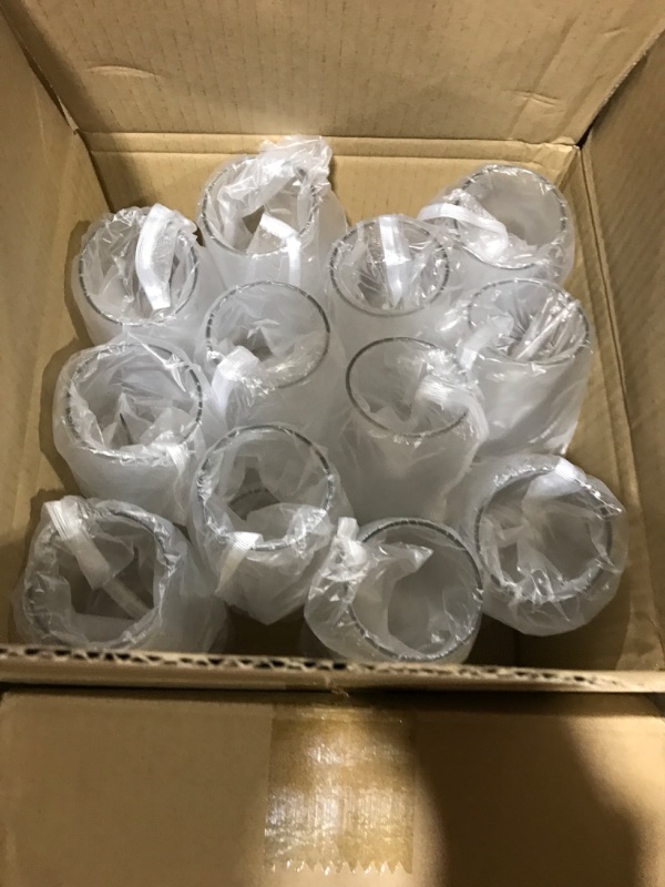 Photo 2 of 24 piece Stemless Unbreakable Crystal Clear Plastic Wine Glasses Set of 24 (10 Ounces)
