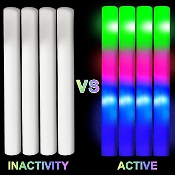 Photo 2 of 32 Pcs Giant 16 Inch Foam Glow Sticks New Years Eve Party Supplies Favors 3 Modes Color Changing Led Light Sticks Glow Batons Glow In The Dark Accessory for Birthday Wedding Christmas