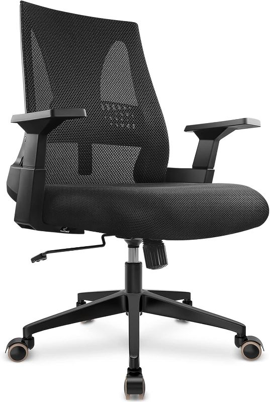 Photo 1 of CAPOT Big and Tall Office Chair 400lbs - Ergonomic Office Chair Computer Desk Chair Breathable Mesh for Big People - Mid Back Comfortable Swivel Office Chair with Adjustable Lumbar Support
