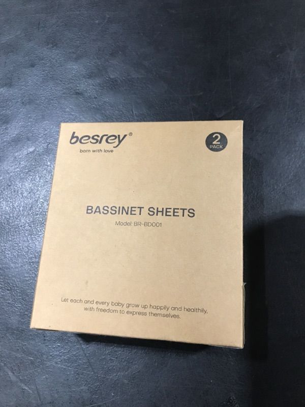 Photo 2 of 2 Packs Stretchy Bassinet Sheets Fitted for Besrey Bassinet, 33”x17” Jersey Cotton Sheets for Rectangle Oval Hourglass Bassinet Mattress, Breathable and Heavenly Soft, Green Plant for Baby Boys Girls Flora Plant Style Bassinet