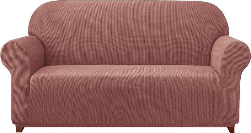 Photo 1 of (FIRST PHOTO IS REFERENCE ONLY, SCROLL FOR REAL COLOR) subrtex Stretch Couch Cover Set 1 Piece Sofa Slipcover with A Gift Cushion Cover for 2 Cushion Couch Loveseat(Brick,Loveseat)
