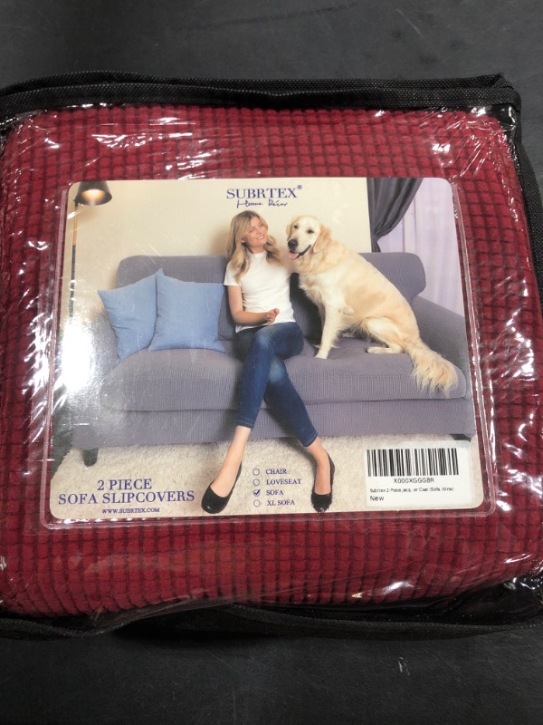 Photo 2 of (FIRST PHOTO IS REFERENCE ONLY, SCROLL FOR REAL COLOR) subrtex Stretch Couch Cover Set 1 Piece Sofa Slipcover with A Gift Cushion Cover for 2 Cushion Couch Loveseat(Brick,Loveseat)
