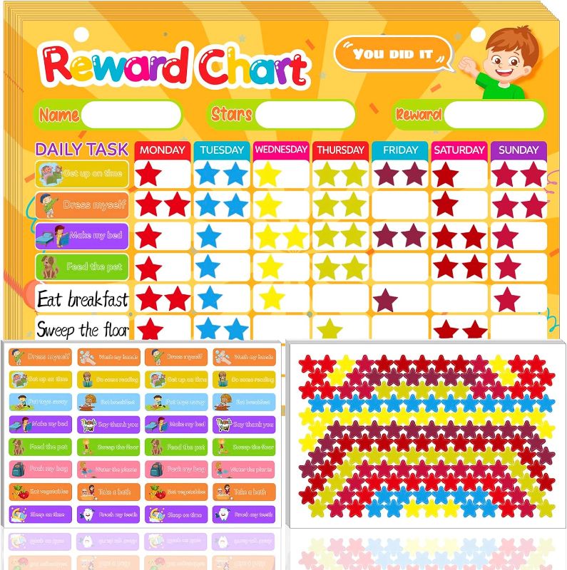 Photo 1 of 2 PACK- Behavior Chart for Kids at Home – 20 Sticker Chart Toddlers with 320 Chore Stickers & 2340 Star Charts – Incentive Toddler Chores Charts for Adding Motivation, Good Habits 