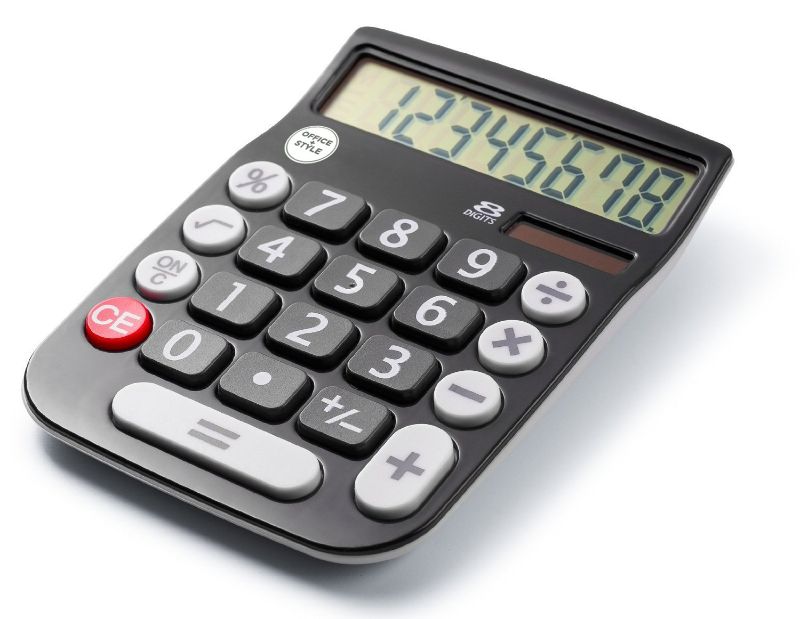 Photo 1 of 8 Digit Dual Powered Desktop Calculator, LCD Display, Black- by Office + Style