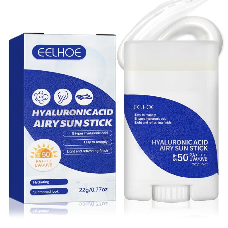 Photo 1 of 2 COUNT-XiaoTu Hyaluronic Acid Watery Sun Gel,Korean Sunscreen Stick SPF50+ Hyaluronic Acid Airy Sun Stick,Strong UV Protection SPF 50+ Sunstick Suitable for All Skin Types 