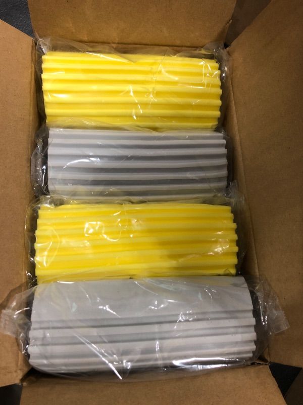 Photo 2 of 8 Pack Reusable Grey AND YELLOW Damp Duster, Strong Adsorption Capacity Magical Dust Cleaning Sponge, Damp Sponge Duster for Cleaning Blinds, Vents, Radiators, Railing, Skirting Boards, Mirrors and Glass 