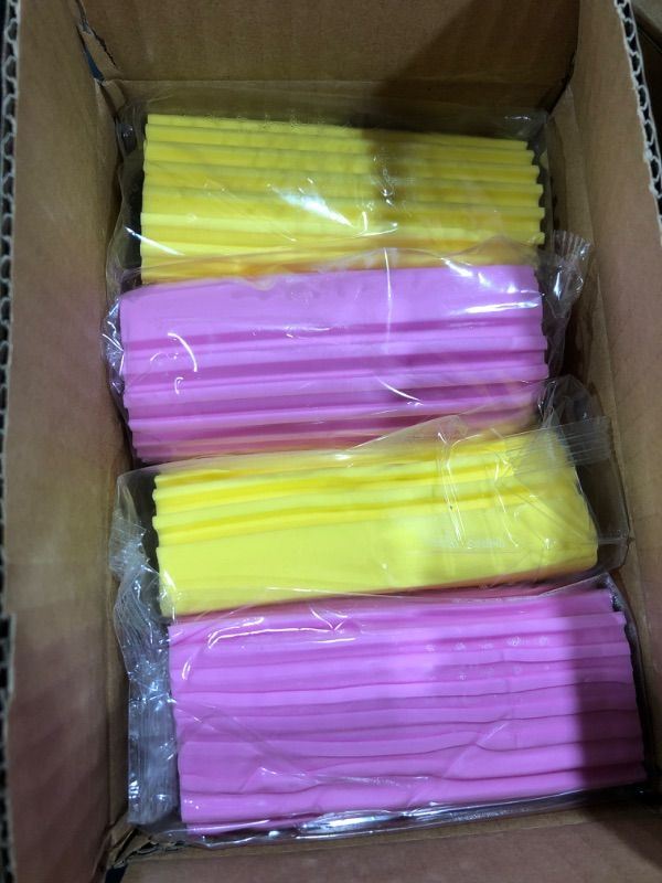 Photo 2 of 2 PACK- 8-Pack Damp Clean Duster Sponge, Sponge Cleaning Brush,Scraping Duster Sponge Sponge for Cleaning Venetian & Wooden Blinds, Vents, Radiators, Skirting Boards, Cobwebs, Traps Dust (YELLOW & Pink) -STOCK PHOTO FOR REFERENCE ONLY