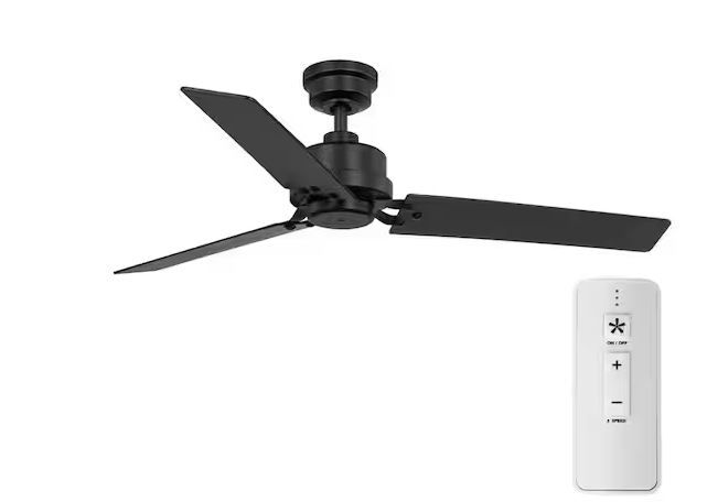 Photo 1 of Stance 52 in. Indoor/Outdoor Matte Black Ceiling Fan with Remote Control
