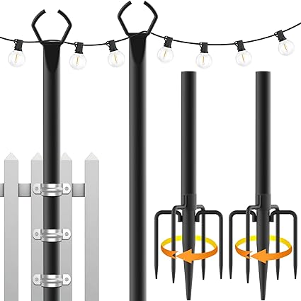 Photo 1 of 2 Pack String Light Poles -  Size Unknown