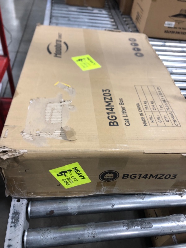 Photo 1 of HOOBRO Cat Tree Cat Tower with Scratching Posts, Litter Box Enclosure Furniture for Indoor Cats, All-in-One Wooden Cat House Condo with Cat Hammock, Detachable Teaser Sticks, Greige BG14MZ03