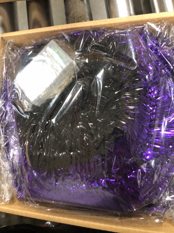 Photo 1 of Halloween Decorations Hanging Lighted Witch Hat, 2 PCS Light Up Hanging Halloween Decoration Props Witch Hat Retractable Folding for Porch Indoor Outdoor Garden Yard Party Decor (Purple)
