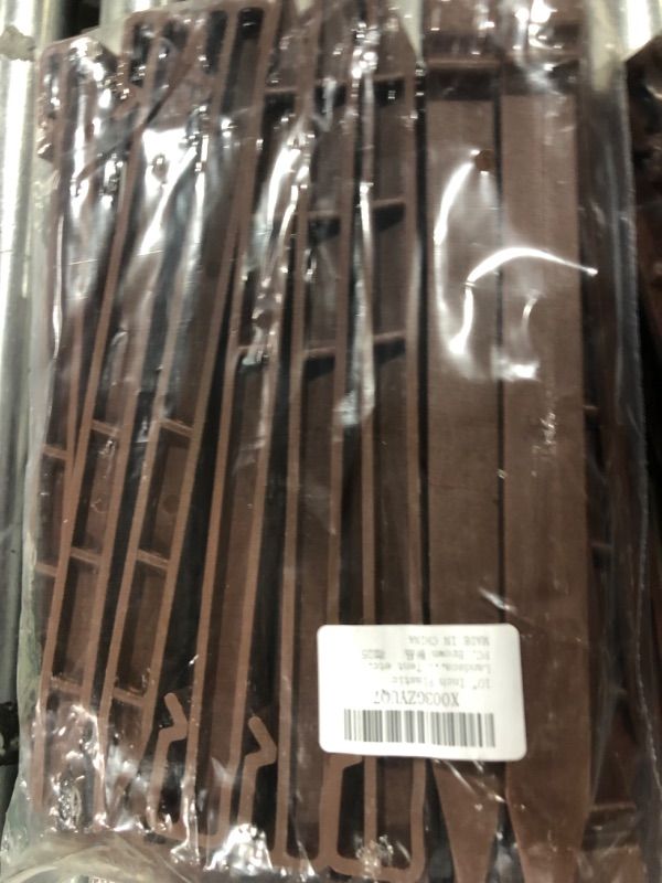 Photo 2 of 10" Inch Plastic Landscape Edging Stakes, Anchoring Spikes for Paver Edging, Weed Barriers, Turf, Tent, Weed Barrier, Timber, Carpentry, Tent etc. (25 PC, Brown) 25 PC Brown