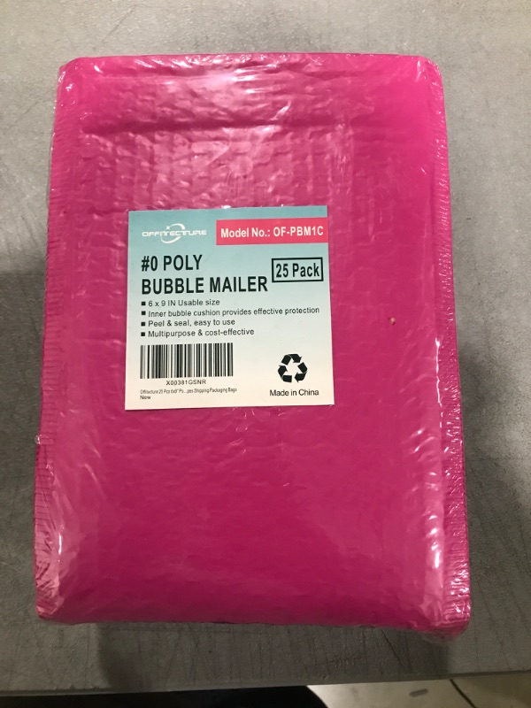 Photo 2 of Offitecture 25 Pcs 6x9” Poly Bubble Mailers #0 Padded Envelopes Shipping Packaging Bags