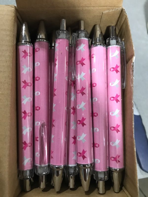 Photo 2 of Qilery 102 Pcs Breast Cancer Awareness Pen Pink Ribbon Pens in Black Ink Retractable Awareness Ribbon Pen 5.39 Inches Long Breast Cancer Pens for Women Men Office School Charity Events Gifts, 6 Styles