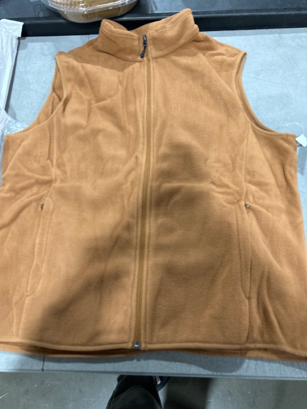 Photo 2 of Amazon Essentials Men's Full-Zip Polar Fleece Vest (Available in Big & Tall) Polyester Toffee Brown X-Large