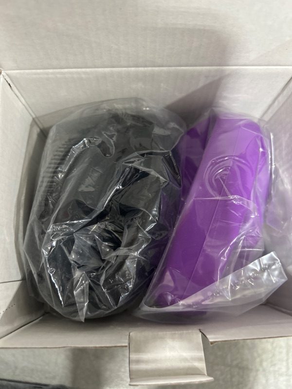 Photo 2 of 2 Pack Soft Silicone Body Scrubber Shower Bath Brushes, Handheld Bath & Body Brushes, Gentle Exfoliating Body Scrubber, More Hygienic Than Traditional Loofah for All Kinds of Skin(Black ? Purple) Black & Purple