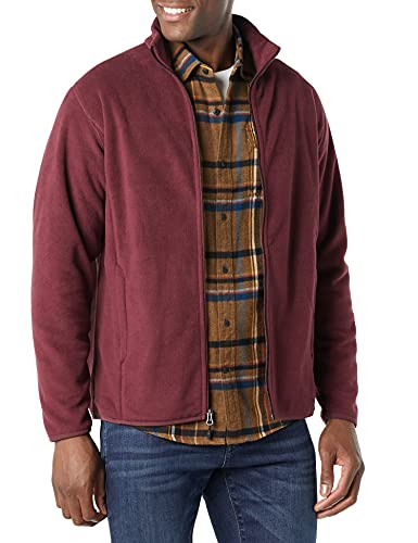 Photo 1 of Amazon Essentials Men's Full-Zip Polar Fleece Jacket, Burgundy, Large
