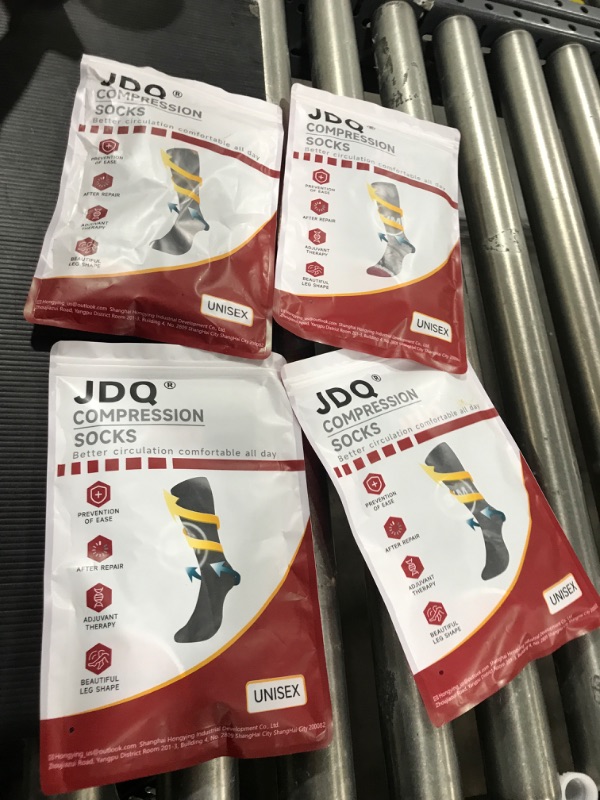 Photo 2 of 4pk of JDQ Compression Socks for Women & Men, Circulation 20-30mmHg, Knee High Socks, Best Support for Nurses A Series
