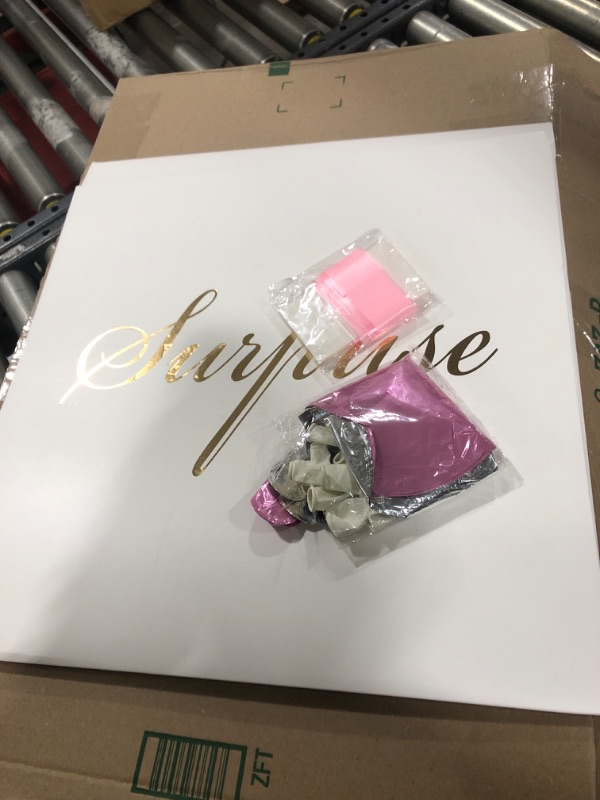 Photo 2 of Balloon Surprise Box Gift Box Explosion Box - 19x19x19 inches for Marriage Proposal Birthday Party Christmas Any Surprise Event Available (White Box +Balloons)