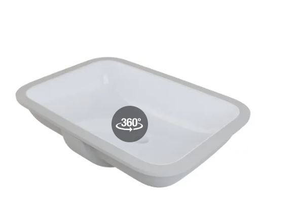 Photo 1 of 21.5 in. Ceramic Rectangular Undermount Bathroom Sink in White with Overflow Drain
