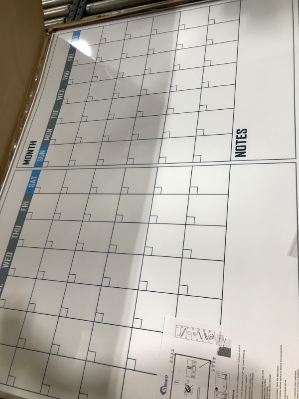 Photo 1 of XBoard Magnetic Calendar Whiteboard 48" x 36" - 2 Month Calendar Dry Erase Board, White Board + Colorful Calendar Board, Silver Aluminium Framed Monthly Planning Board 48" x 36" - 2 Months
