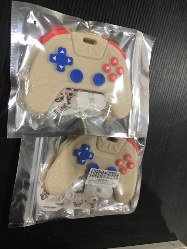 Photo 1 of 2pk Bestbase Silicone Baby Toys Teething Toys for Babies 0-6 6-12 Months, Gamepad Remote Control Shape Baby Teething Toys, Soft-Textured Christmas Gifts Baby Stocking Stuffers Sensory Toys for Boy Girl
