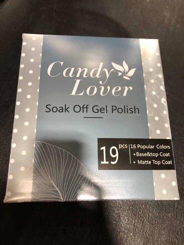 Photo 1 of Candy Lover Gel Nail Polish Set 19 PCs 16 Classic Pastel Colors with Base Top Coat Matte Top Coat Nail Gel Polish Kit, UV LED Home Varnish Nail Art Rose...