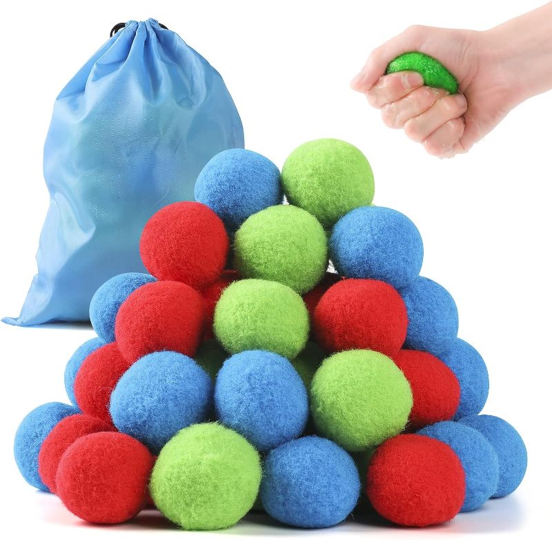 Photo 1 of 60 Reusable Water Balloons, Soaker Cotton Balls for Water Fight Outdoor, Splash Summer Fun Outside Toys for Kids, Refillable Water Ball Fun Outdoor for Water Fight Game, Swimming Pool, Summer Party