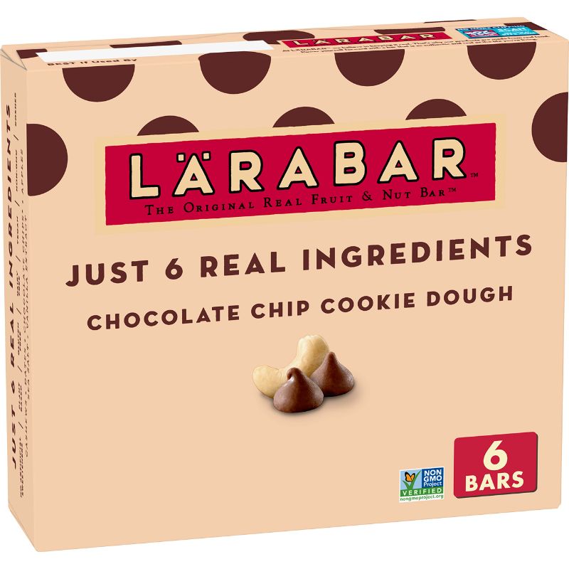 Photo 1 of LÄRABAR Chocolate Chip Cookie Dough, Gluten Free Vegan Fruit Nut Bars, 6 ct  EXP: SEP.24.2023