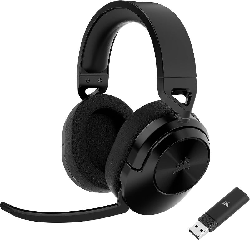 Photo 1 of CORSAIR HS55 WIRELESS Multiplatform Lightweight Gaming Headset With Bluetooth - Dolby 7.1 Surround Sound - iCUE Compatible - PC, PS5, PS4, Nintendo Switch, Mobile - Black HS55 Wireless/Bluetooth Carbon