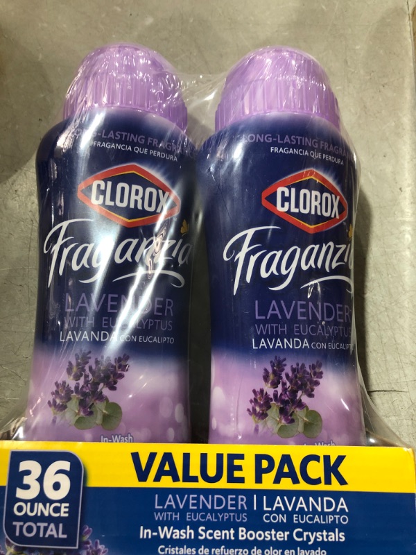 Photo 2 of Clorox Fraganzia Scent Boosting In-Wash Crystals Twin Pack, Lavender | Laundry Freshener Beads in Lavender Scent for Fresh, Clean, Great Smelling Clothes Lavender 18 Ounce (Pack of 2)