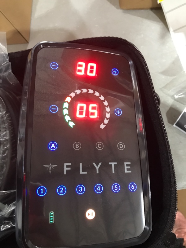 Photo 1 of Exerscribe Flyte Air Compression Boots - Portable Full Leg Recovery System Massager for Circulation & Muscle Recovery - 4 Modes, 30-240mmhg (L) Large