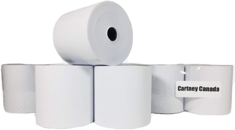 Photo 1 of Cartney Canada BPA Free 3-1/8" x 220' Thermal Paper Receipt Machine Rolls (5 Rolls)
