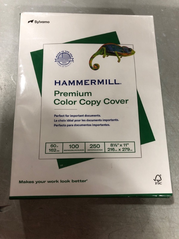 Photo 2 of Hammermill, 122549, Premium Color Copy Cover, 100 Bright, 60lb, 8.5 x 11, 250/Pack, Sold As 1 Pack