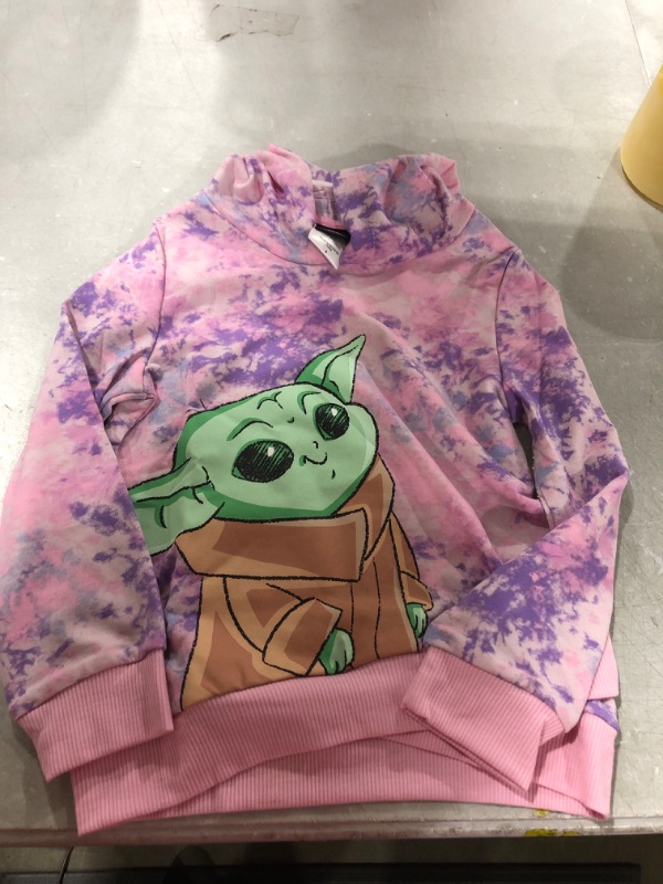 Photo 2 of 4T- STAR WARS The Mandalorian Baby Grogu Pullover Hoodie Cross Front 