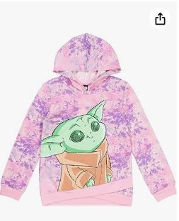 Photo 1 of 4T- STAR WARS The Mandalorian Baby Grogu Pullover Hoodie Cross Front 