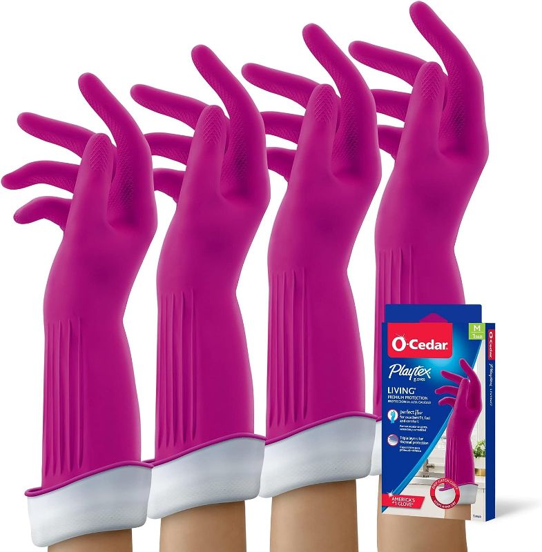 Photo 1 of Playtex Living Reuseable Rubber Cleaning Gloves, Medium 2 Pairs [Packaging And Color May Vary] 
