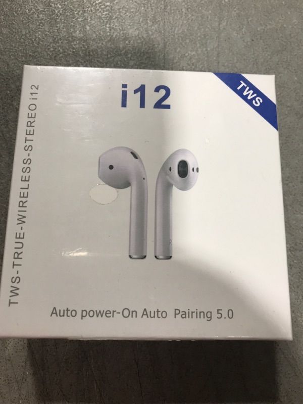 Photo 2 of I12 TWS Wireless Earbuds,Bluetooth 5.0 Touch in-Ear Earphones,24 Hours Play Time with Charging Case,hi-fi Stereo
