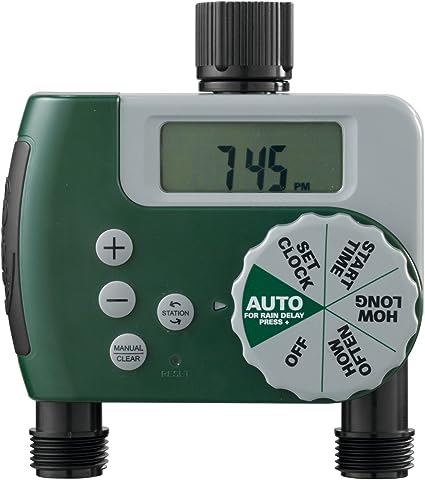 Photo 1 of Orbit 58910 Programmable Hose Faucet Timer, 2 Outlet, Green
