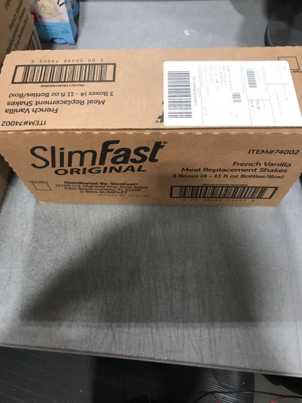 Photo 1 of 3 SlimFast Meal Replacement Shake, Original French Vanilla, 10g of Ready to Drink Protein for Weight Loss, 11 Fl. Oz Bottle, 4 Count (Packaging May Vary) French Vanilla 11 Fl Oz (Pack of 4)