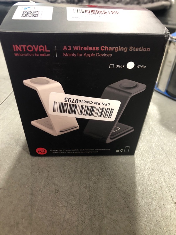 Photo 2 of Intoval Wireless Charging Station, 3 in 1 Charger for Apple iPhone/iWatch/Airpods,iPhone 13,12,11 (Pro, Pro Max)/XS/XR/XS/X/8(Plus),iWatch 7/6/SE/5/4/3/2,Airpods Pro/3gen (A3,White)